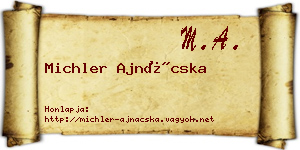 Michler Ajnácska névjegykártya